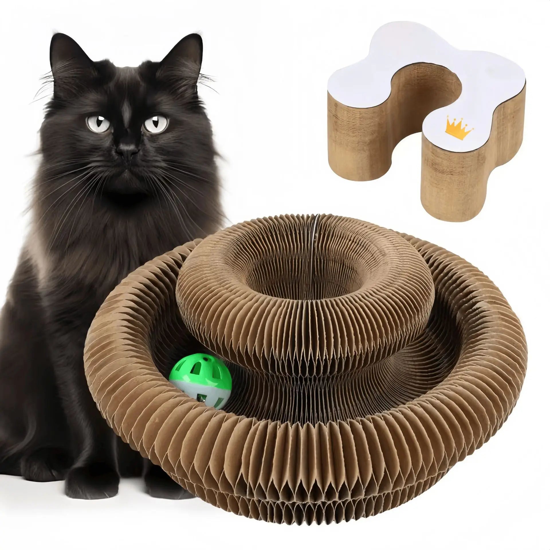 Cat scratch board, durable and non shedding toy, self entertaining and self entertaining corrugated paper cat scratch board
