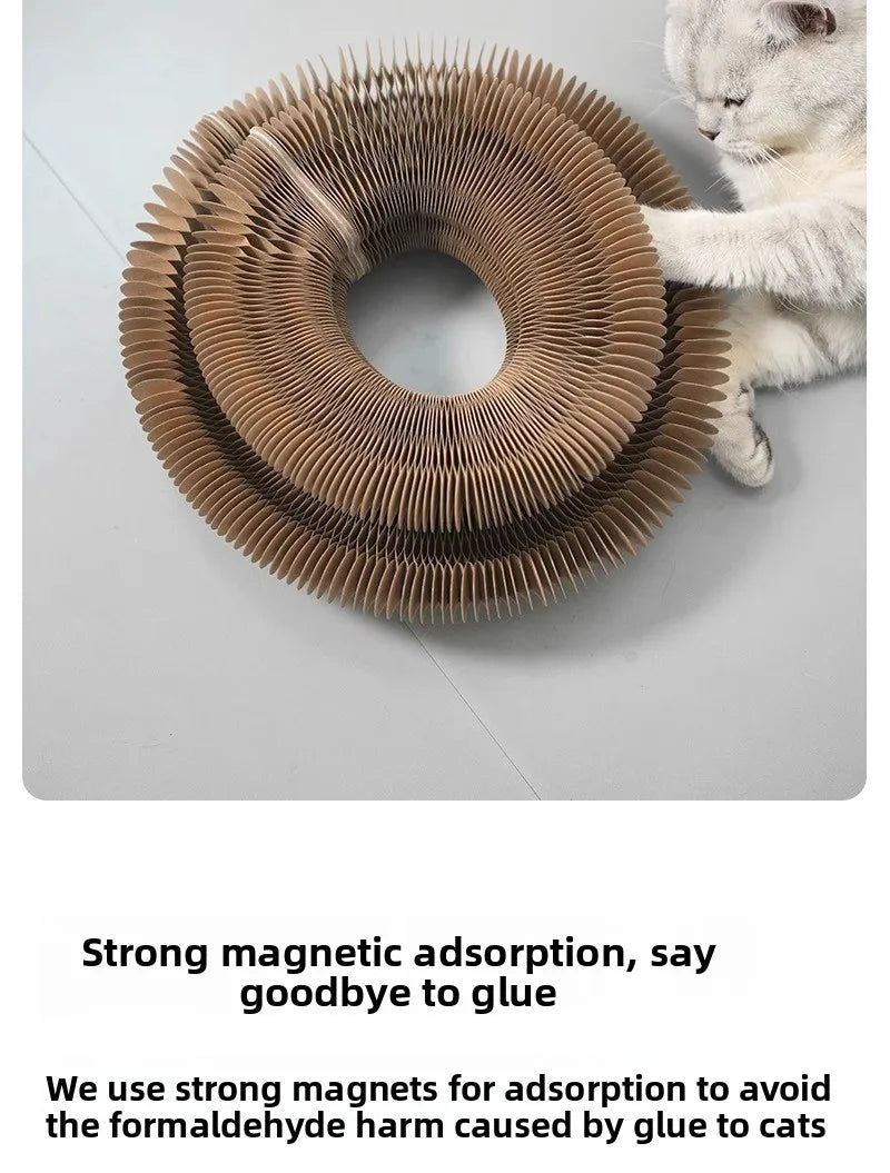 Cat scratch board, durable and non shedding toy, self entertaining and self entertaining corrugated paper cat scratch board