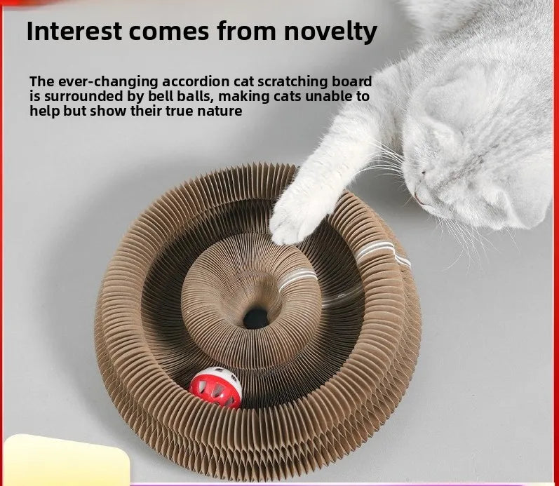 Cat scratch board, durable and non shedding toy, self entertaining and self entertaining corrugated paper cat scratch board