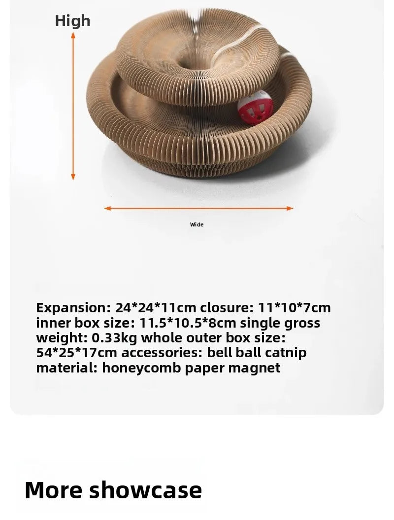 Cat scratch board, durable and non shedding toy, self entertaining and self entertaining corrugated paper cat scratch board