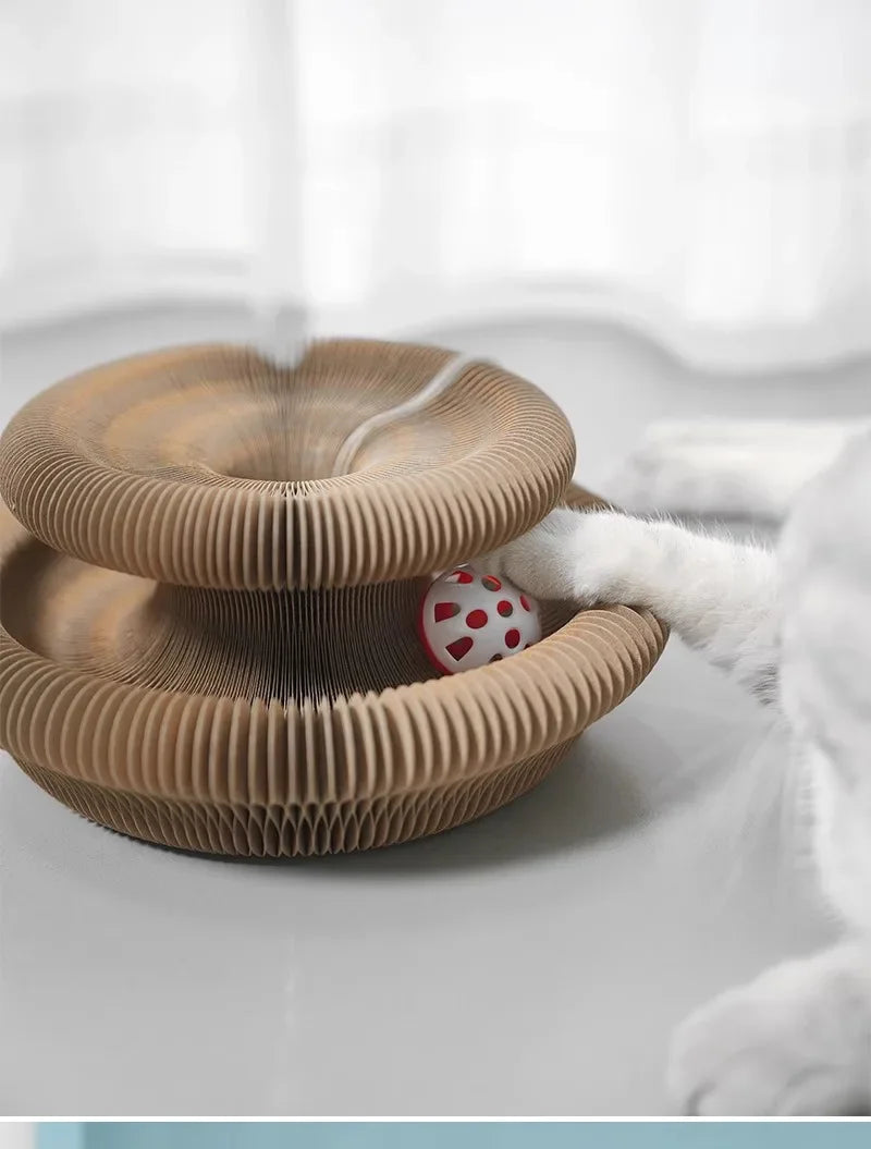 Cat scratch board, durable and non shedding toy, self entertaining and self entertaining corrugated paper cat scratch board