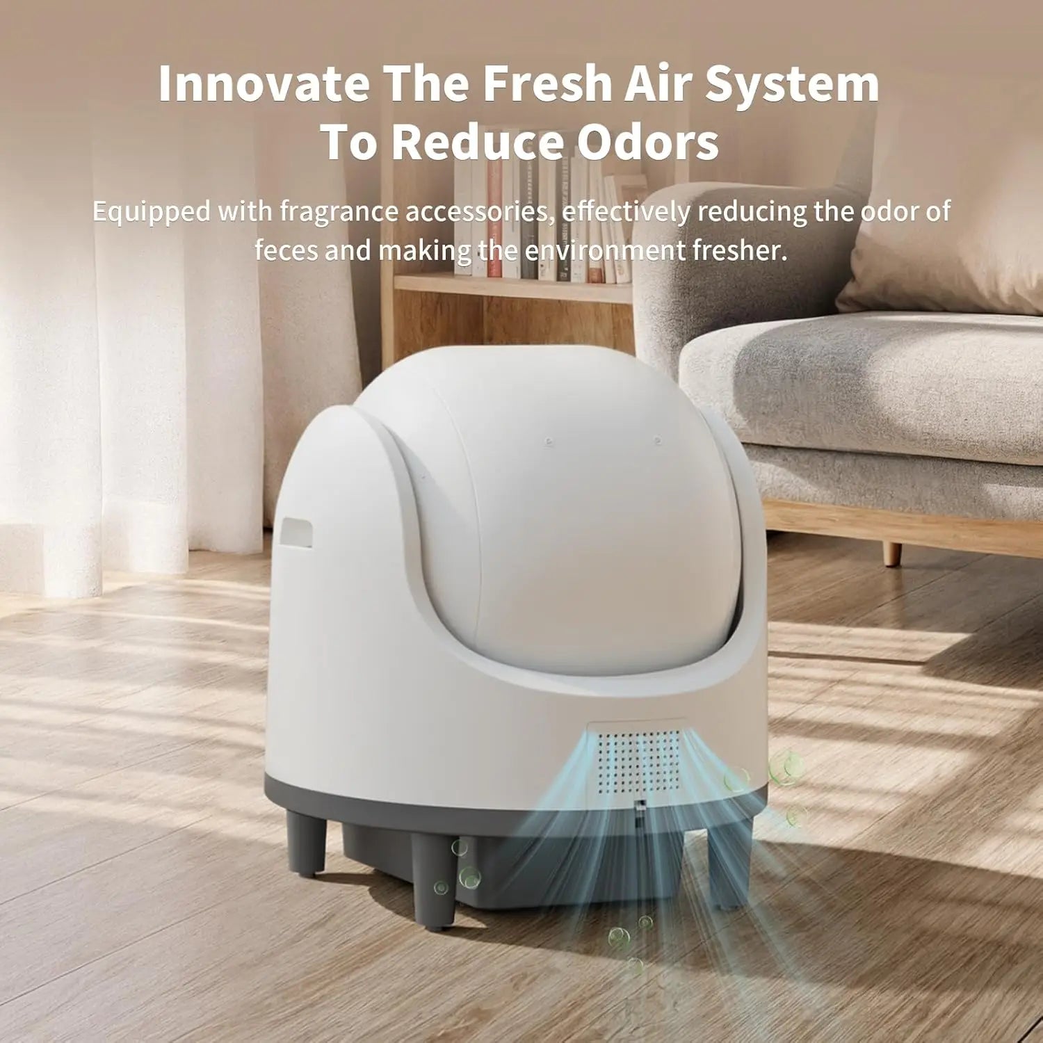 Cat Litter Box Self Cleaning Automatic Large Space Cat Smart Toilet with Safety Protection APP-Control with Free Gift Purifier