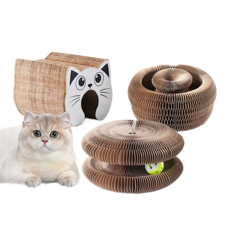 Cat scratch board, durable and non shedding toy, self entertaining and self entertaining corrugated paper cat scratch board