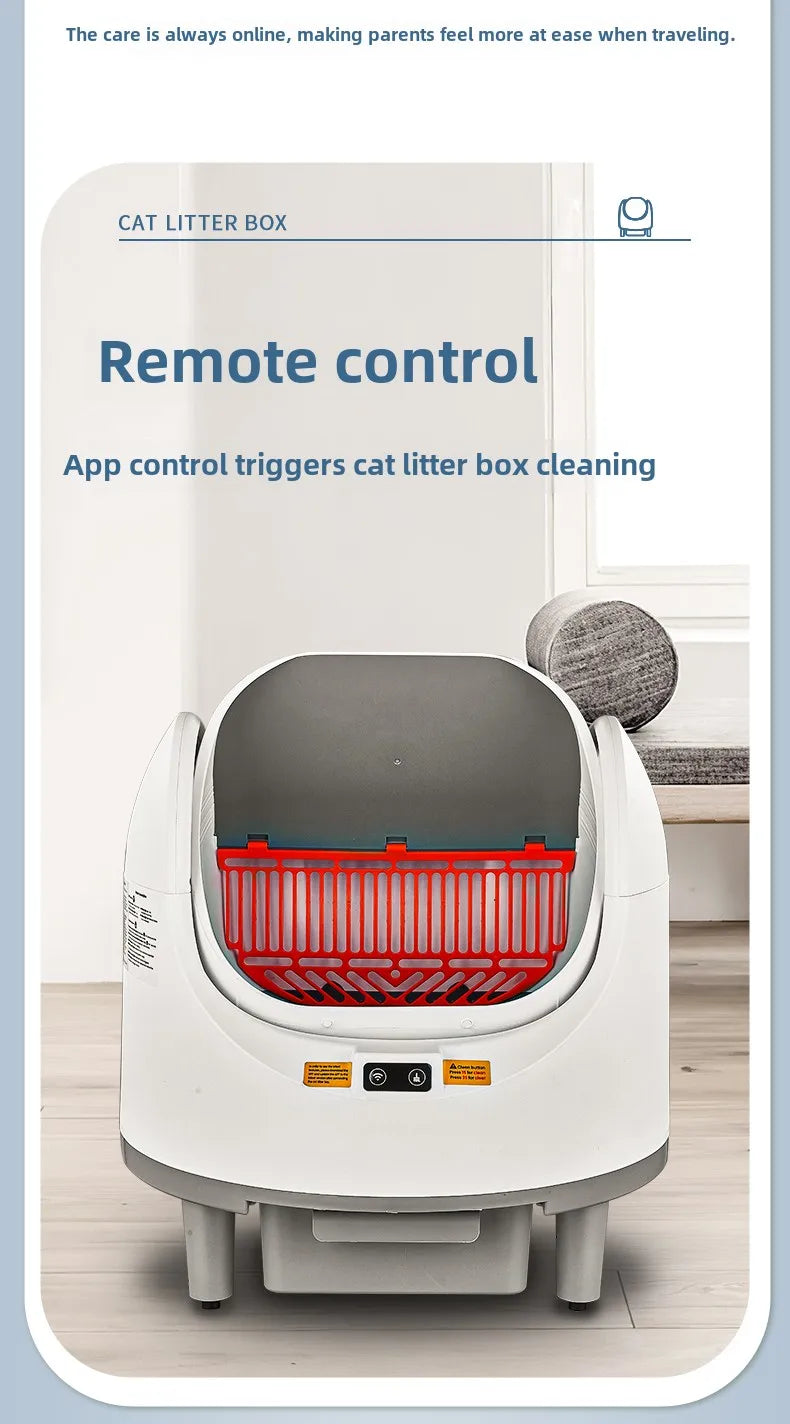 Cat Litter Box Self Cleaning Automatic Large Space Cat Smart Toilet with Safety Protection APP-Control with Free Gift Purifier