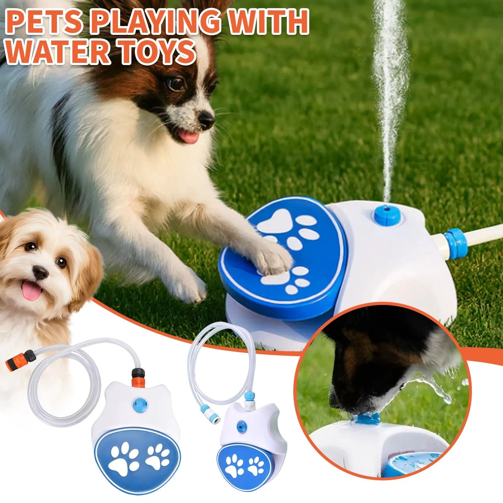 2 Styles Outdoor Dog Waterer, Foot Operated Dog Waterer, Dog Drinking Nozzle, Includes Connecting Hose For Dog Hydration