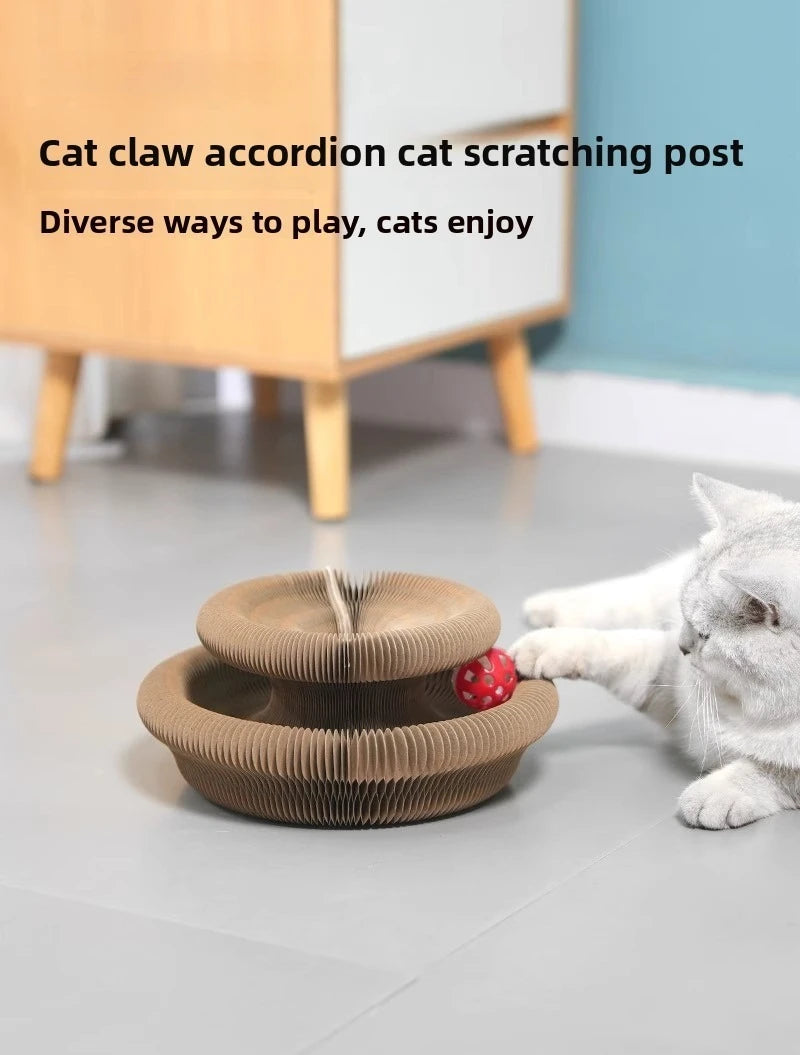 Cat scratch board, durable and non shedding toy, self entertaining and self entertaining corrugated paper cat scratch board