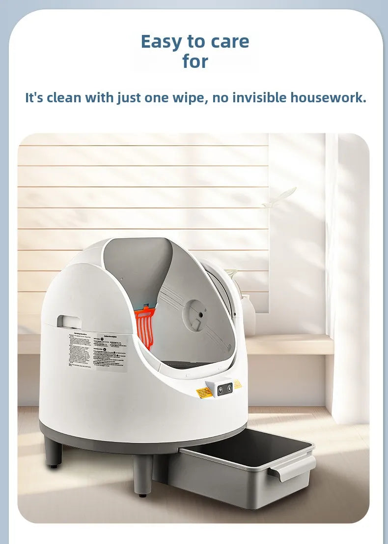 Cat Litter Box Self Cleaning Automatic Large Space Cat Smart Toilet with Safety Protection APP-Control with Free Gift Purifier