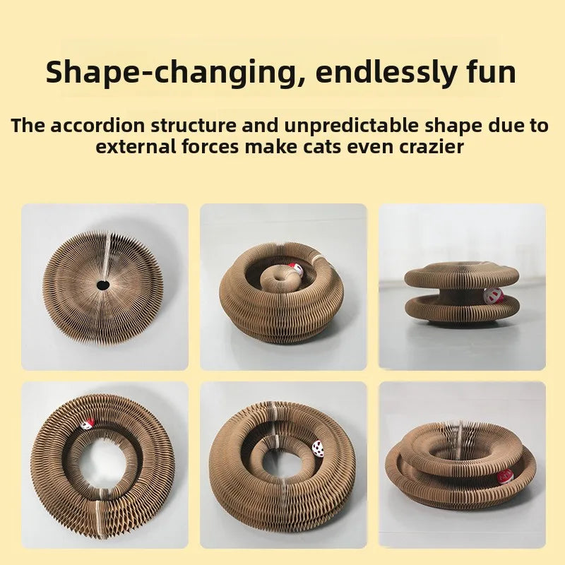 Cat scratch board, durable and non shedding toy, self entertaining and self entertaining corrugated paper cat scratch board