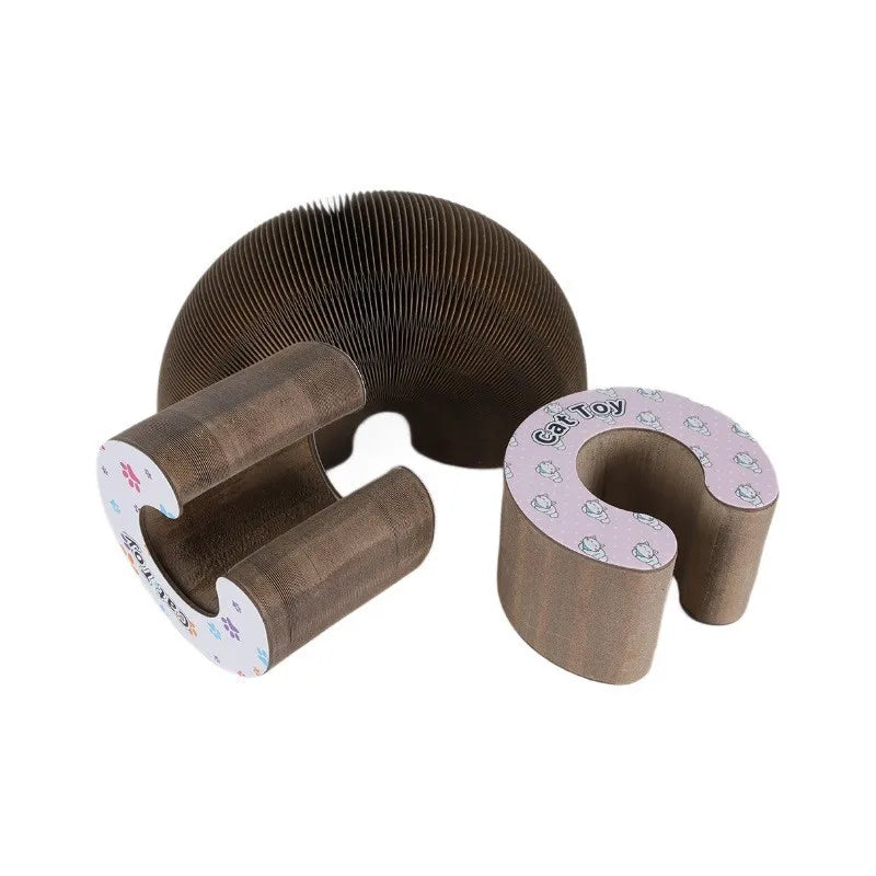 Cat scratch board, durable and non shedding toy, self entertaining and self entertaining corrugated paper cat scratch board