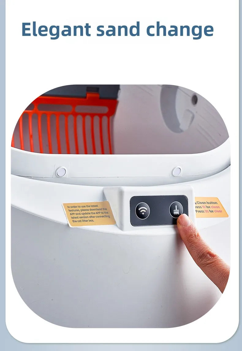 Cat Litter Box Self Cleaning Automatic Large Space Cat Smart Toilet with Safety Protection APP-Control with Free Gift Purifier