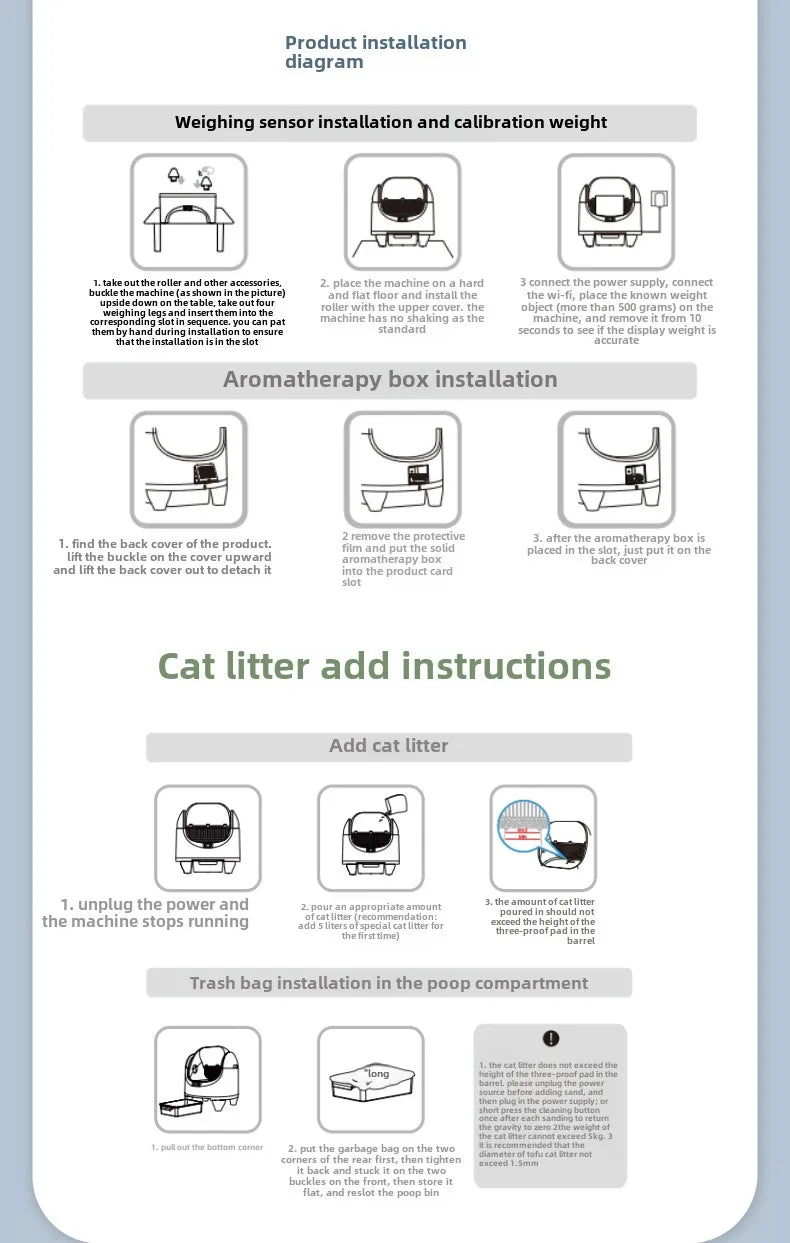Cat Litter Box Self Cleaning Automatic Large Space Cat Smart Toilet with Safety Protection APP-Control with Free Gift Purifier