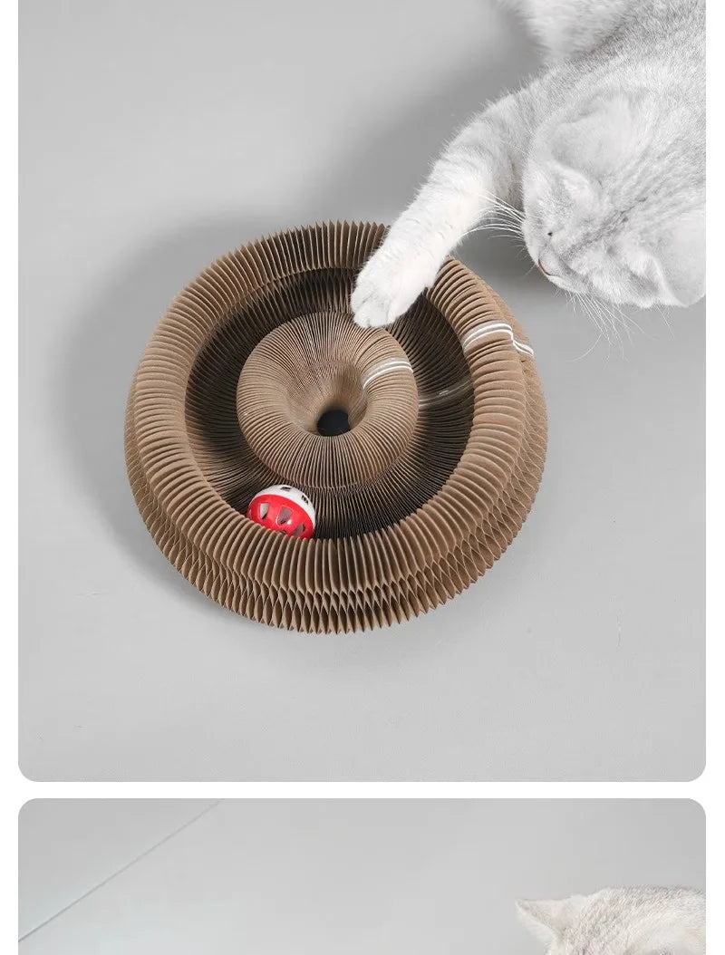 Cat scratch board, durable and non shedding toy, self entertaining and self entertaining corrugated paper cat scratch board